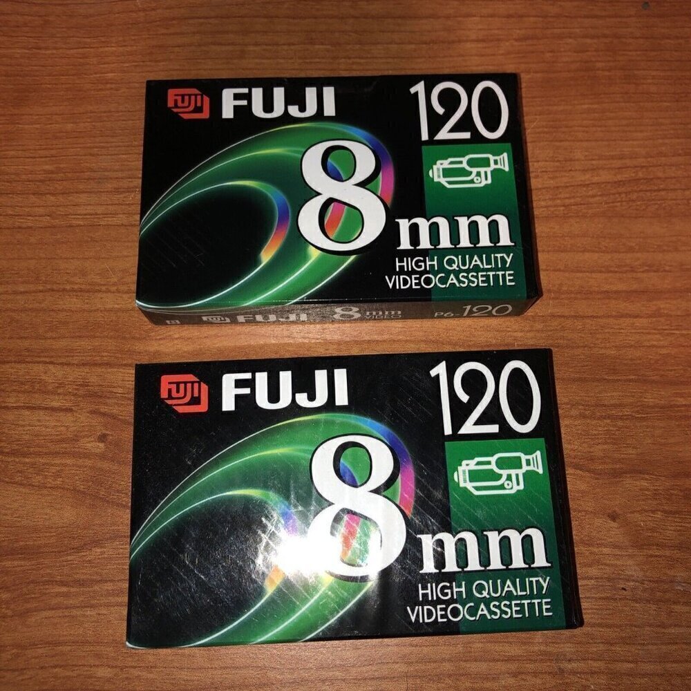 Lot of 2 Fuji 8mm 120 High Quality Videocassette P6-120 Sealed New